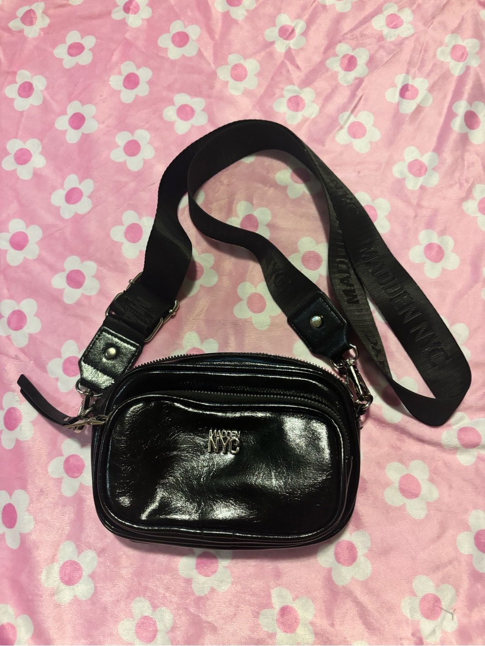 Madden NYC Black Leather Crossbody